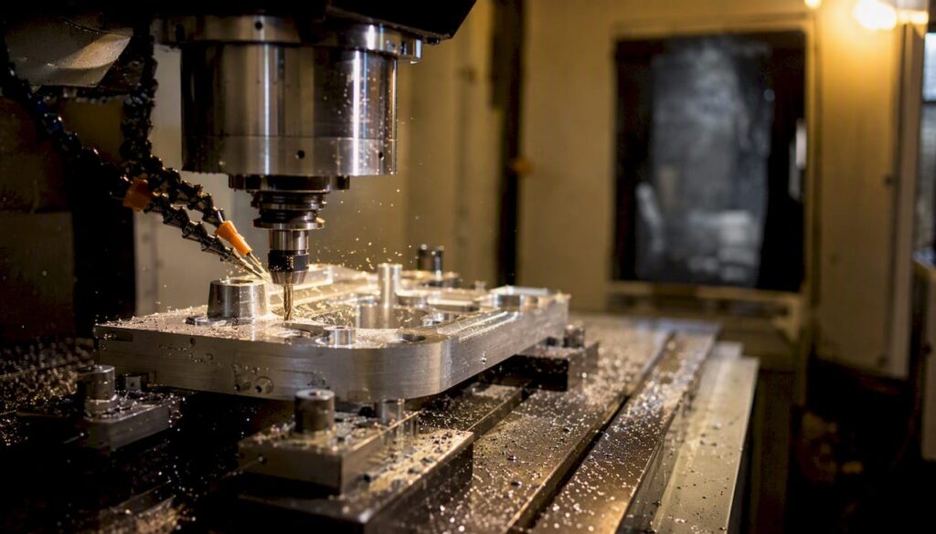 CNC milling tool machining aerospace metal part