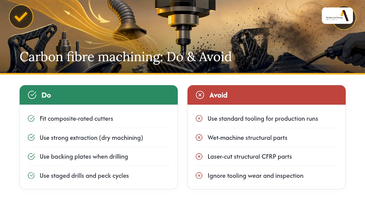 Frequently asked questions about carbon fibre machining — overview diagram