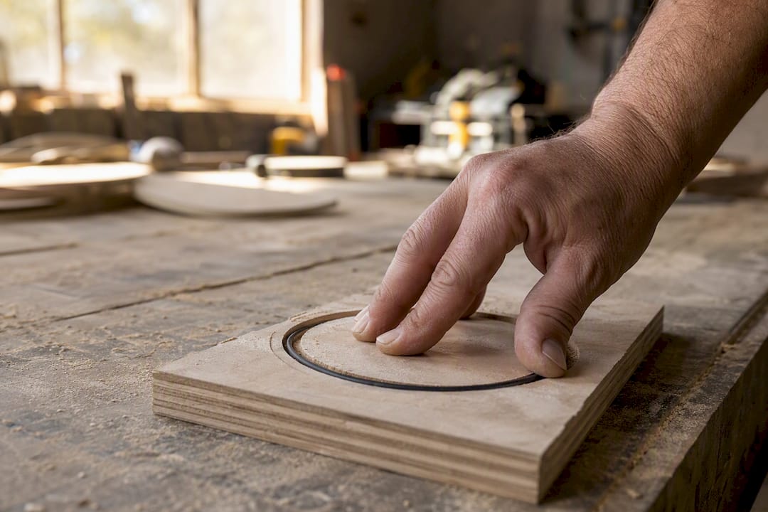 Hand pressing O-ring into spoilboard test groove