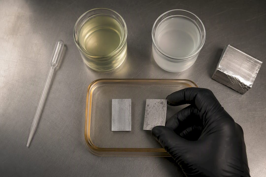 Aluminium coupons tested with coolant