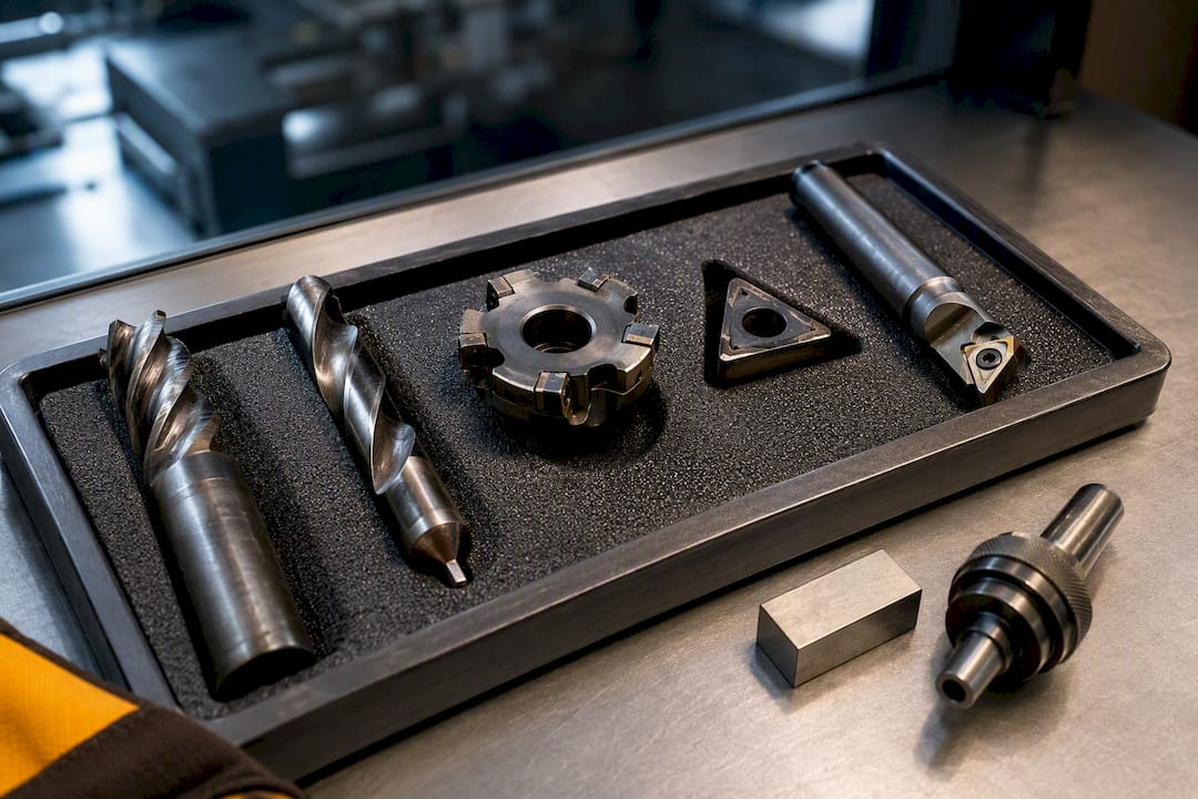 CNC tools showing different wear patterns