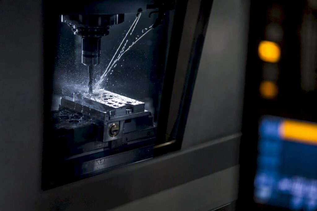 CNC cutting tool during monitored machining