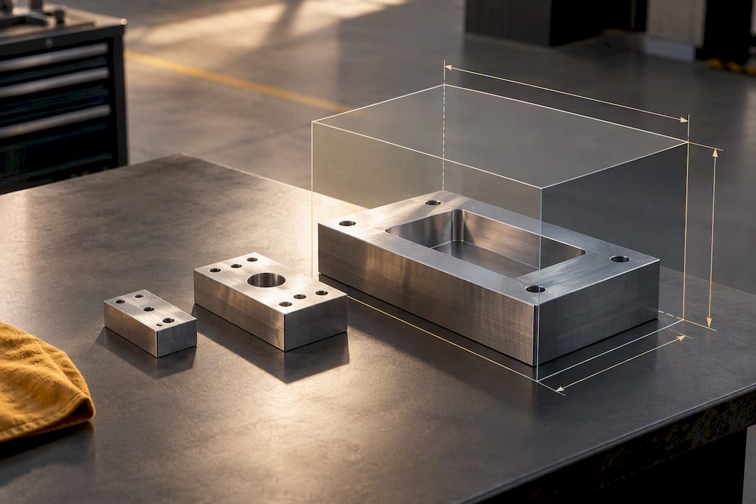 Largest part defining CNC work envelope