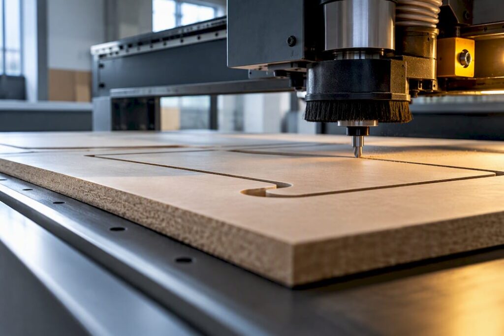 CNC cutting nested cabinet panel