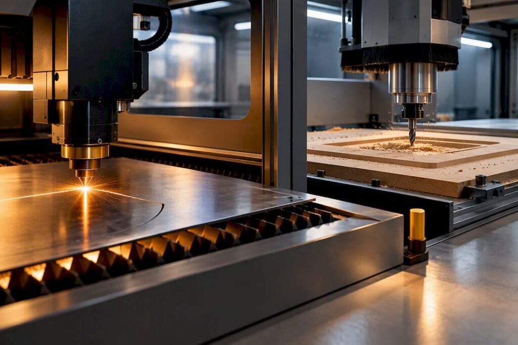 Anonymous laser and router cutting zones