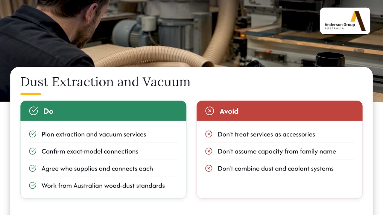 Dust extraction and vacuum — overview diagram